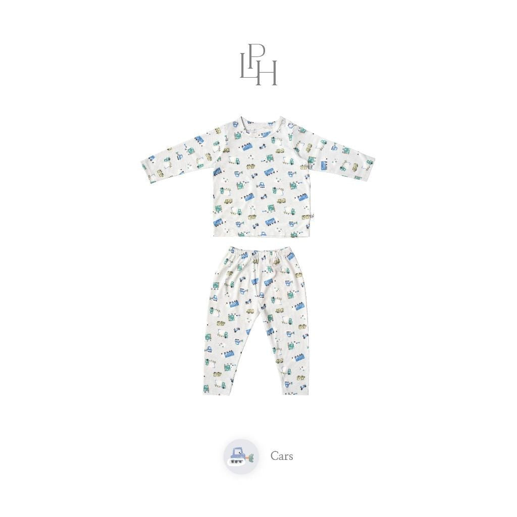 Little Palmerhaus - Little Wear Shoulder Button Long Set (Setelan Anak Lengan Panjang)