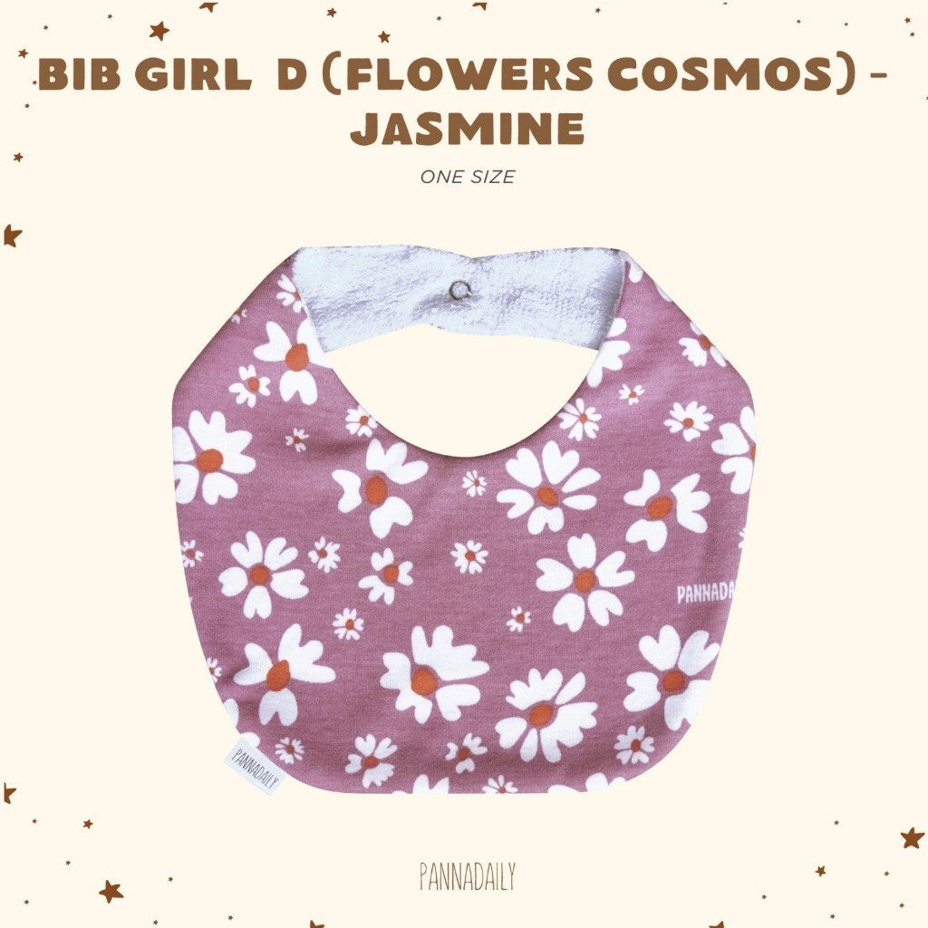 BOHOPANNA - PANNADAILY - BIB GIRL PRINT - FLOWERS COSMOS SERIES - Slabber Bayi