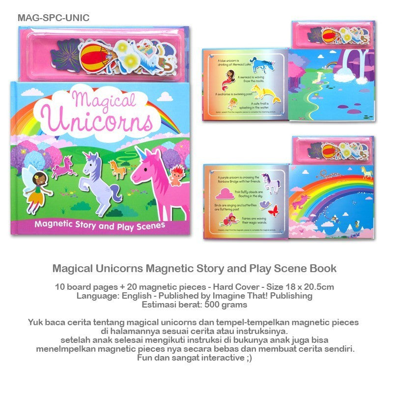 Magical Unicorns Magnetic Story and Play Scene Book