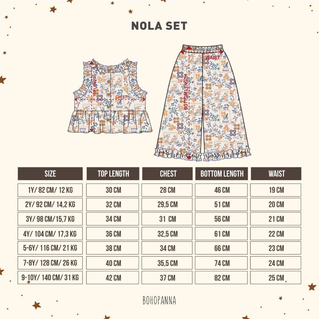 BOHOPANNA - NOLA SET - Setelan Baju Anak Perempuan