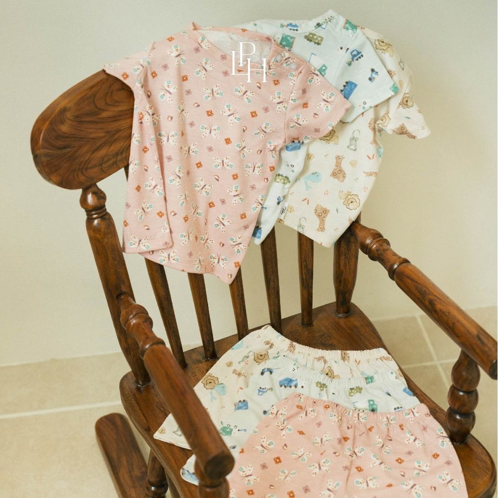 Little Palmerhaus - Little Wear Shoulder Button Short Set (Setelan Anak Lengan Pendek) 31.0