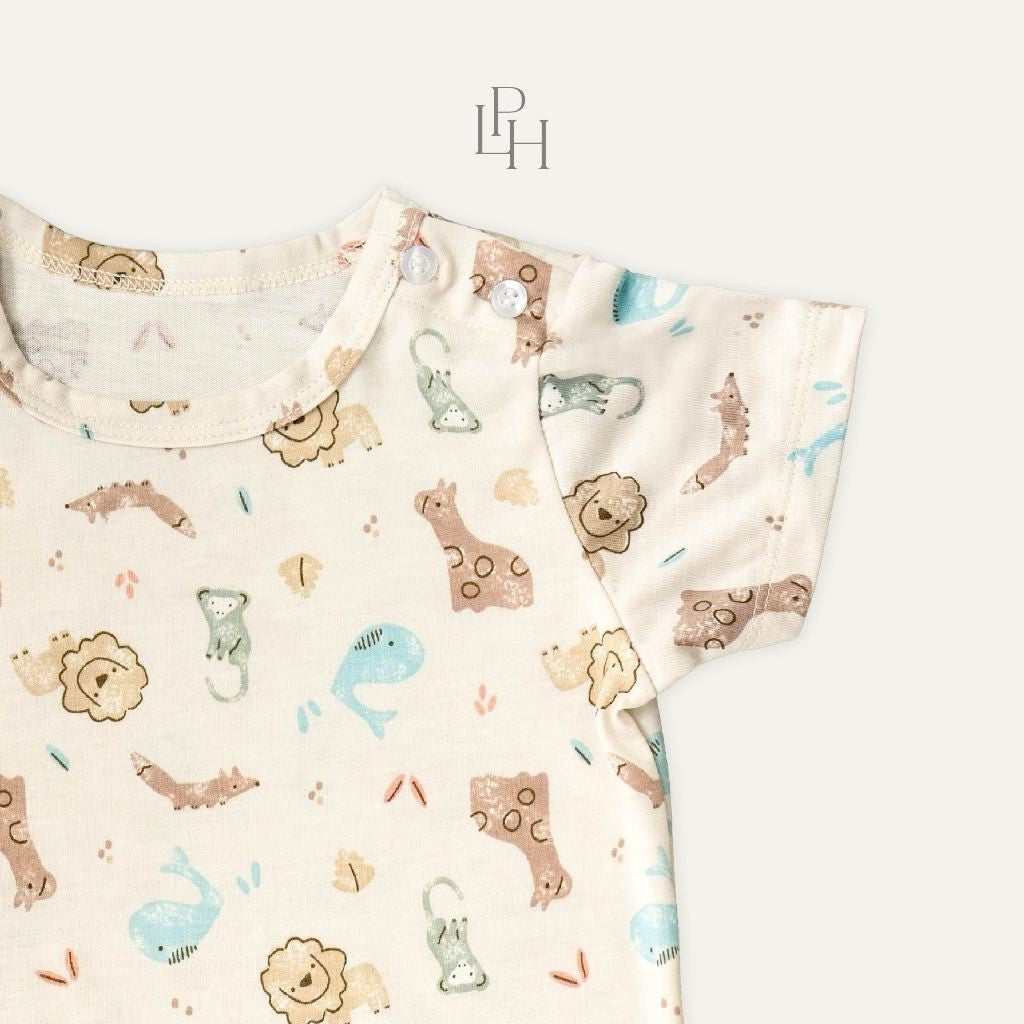 Little Palmerhaus - Little Wear Shoulder Button Short Set (Setelan Anak Lengan Pendek) 31.0