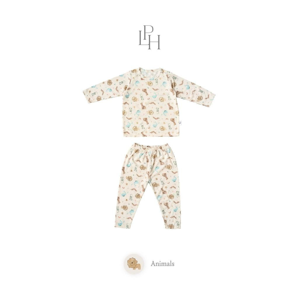 Little Palmerhaus - Little Wear Shoulder Button Long Set (Setelan Anak Lengan Panjang)