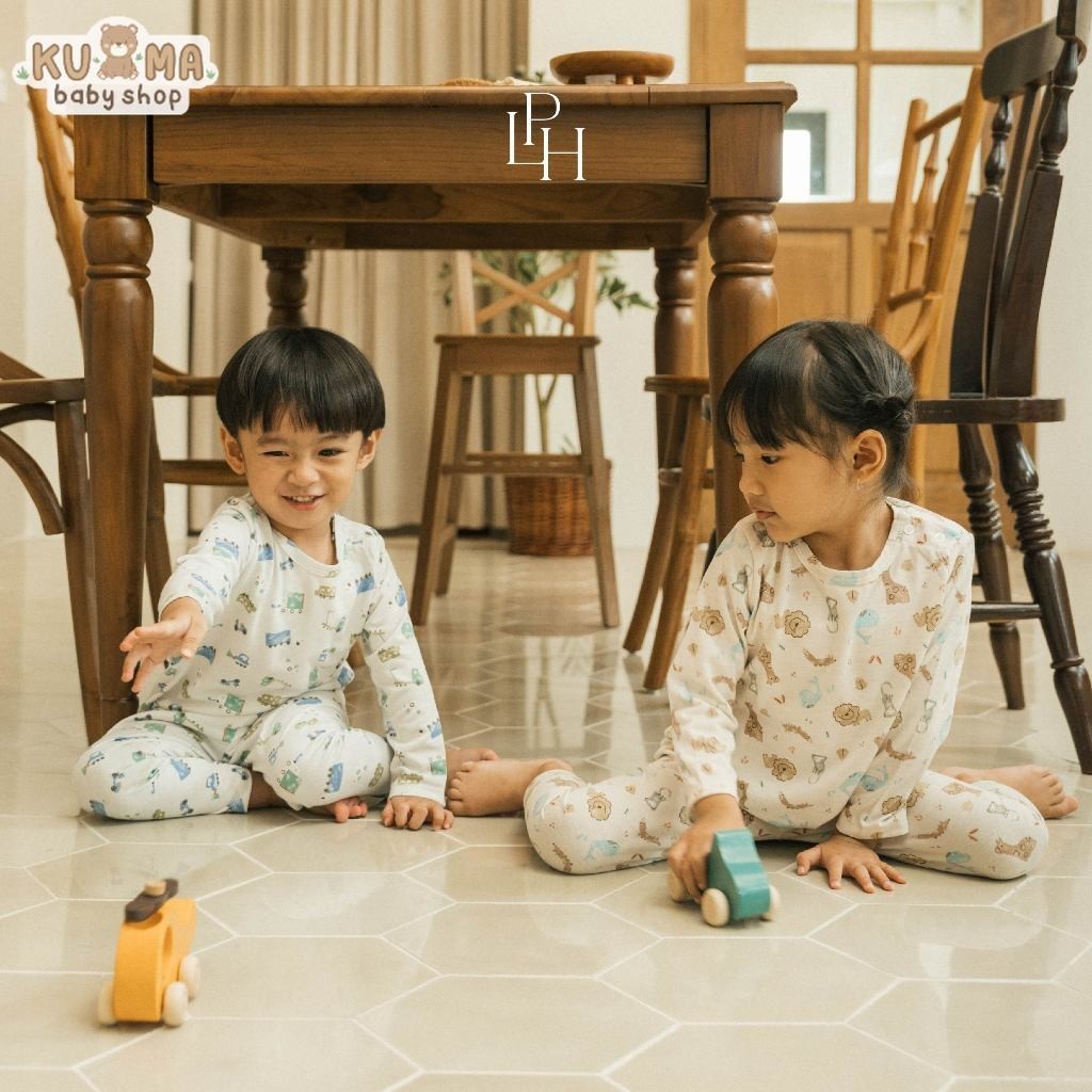 Little Palmerhaus - Little Wear Shoulder Button Long Set (Setelan Anak Lengan Panjang)