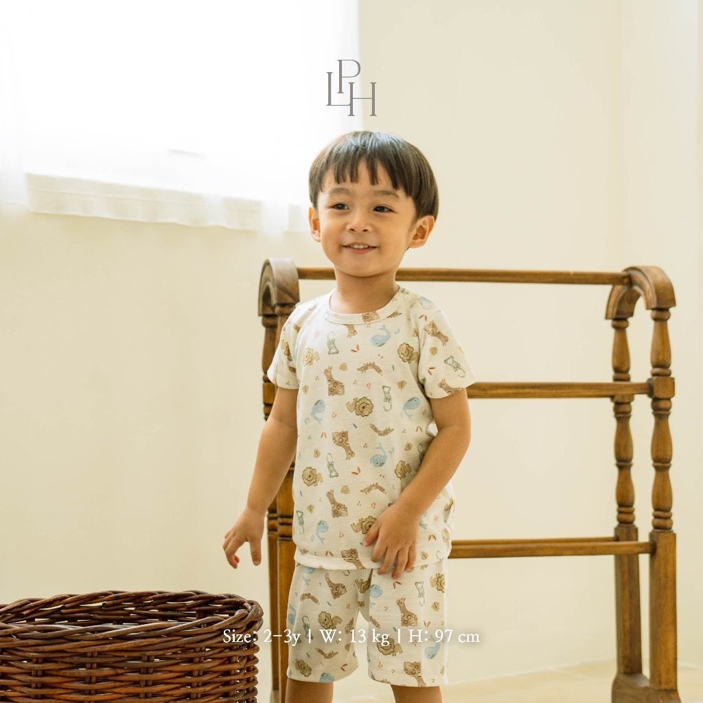 Little Palmerhaus - Little Wear Shoulder Button Short Set (Setelan Anak Lengan Pendek) 31.0