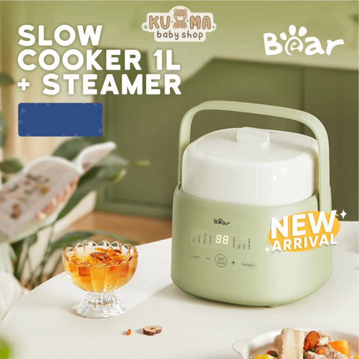 Bear Slow Cooker + Steamer - Baby & Family Food Maker | MPASI Cooker | Alat Masak Multifungsi 4H10e