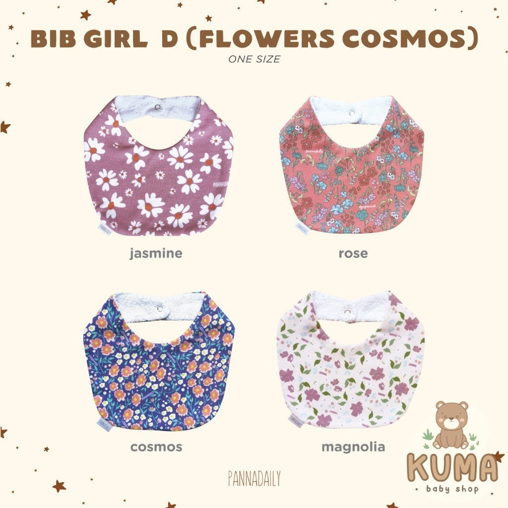 BOHOPANNA - PANNADAILY - BIB GIRL PRINT - FLOWERS COSMOS SERIES - Slabber Bayi
