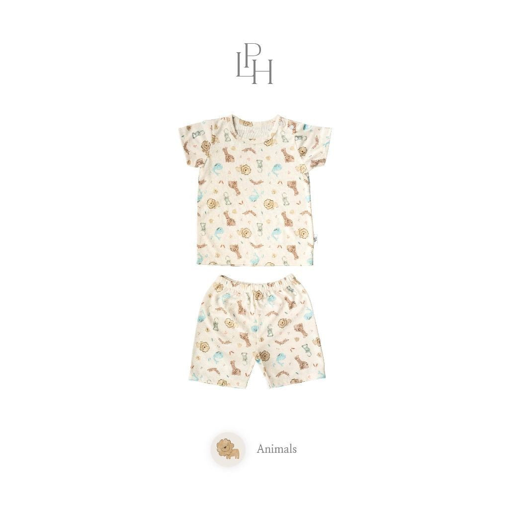 Little Palmerhaus - Little Wear Shoulder Button Short Set (Setelan Anak Lengan Pendek) 31.0