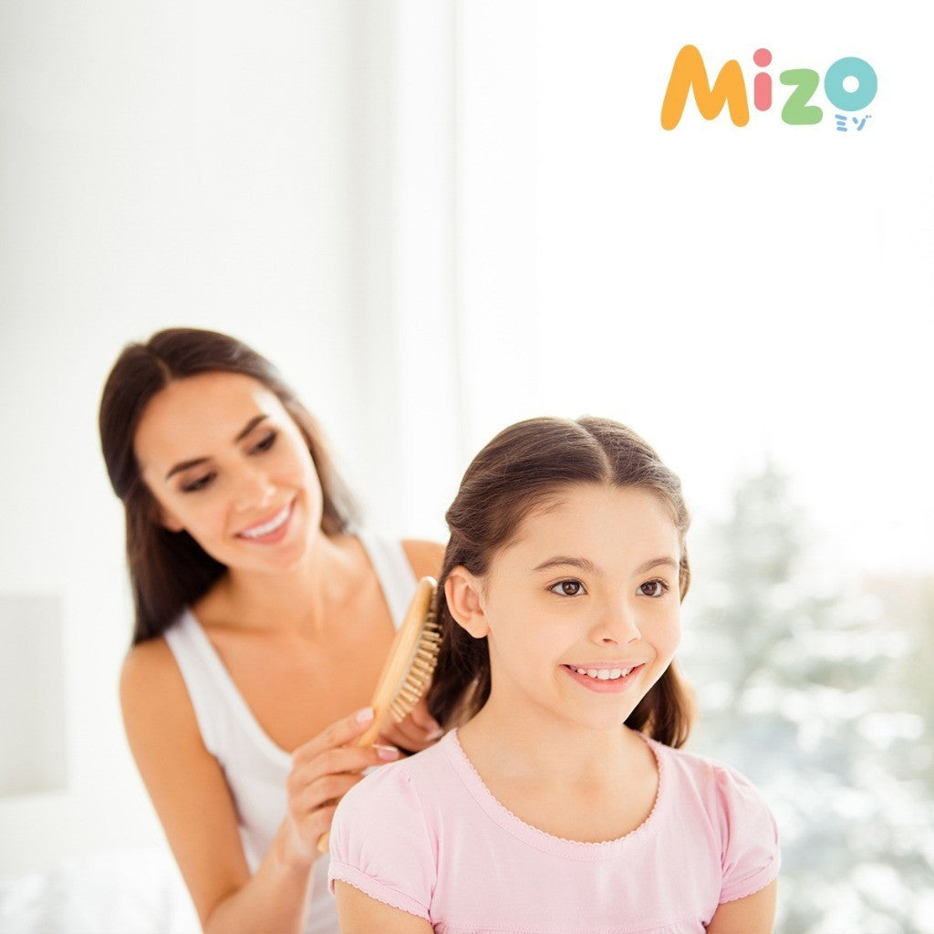 MIZO Premium Natural Bamboo Goat Hair Brush and Comb Sisir Bayi