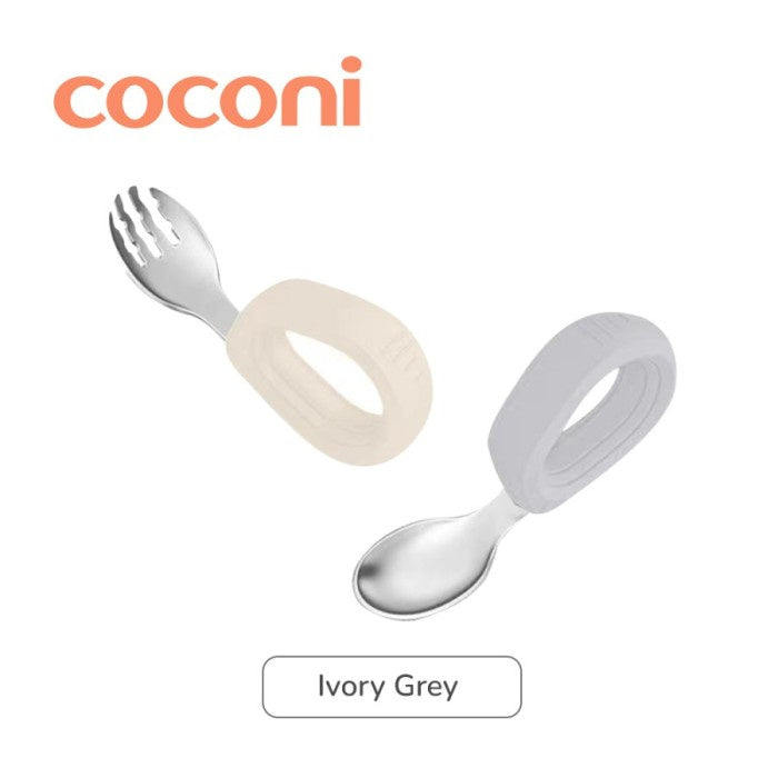 COCONI Eazy Grip Fork & Spoon Set | Sendok Garpu Makan Anak MPASI