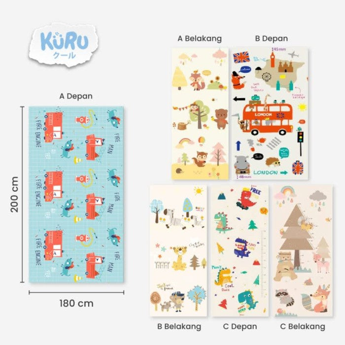 KURU PM2 XPE Playmat Bayi | Karpet Matras Bermain Anak Lipat 180 x 200