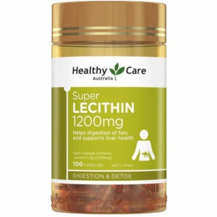Healthy Care Super Lecithin 1200 mg 100 Capsules Digestion & Detox