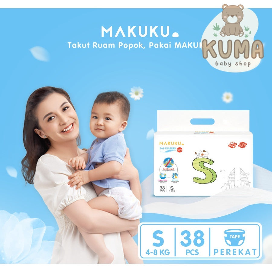 MAKUKU SAP Diapers Slim/Popok bayi Anti Gumpal Tape S38