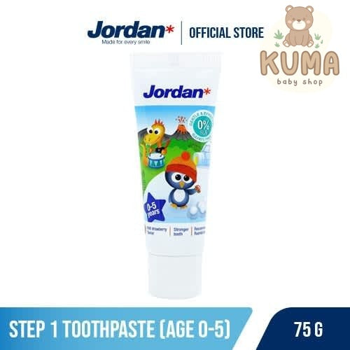 Jordan Pasta Gigi Step 1 Fluoride 0-5 thn Strawberry Odol Bayi