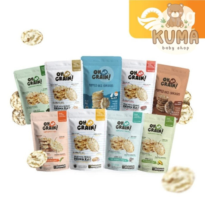 OH MA GRAIN! CRACKERS BERAS 50G | KERIPIK SNACK CEMILAN DIET SEHAT
