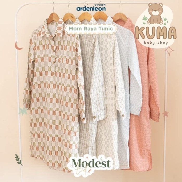 ARDENLEON Atasan Dewasa Raya Mom Tunic Dress Lebaran Matching Family