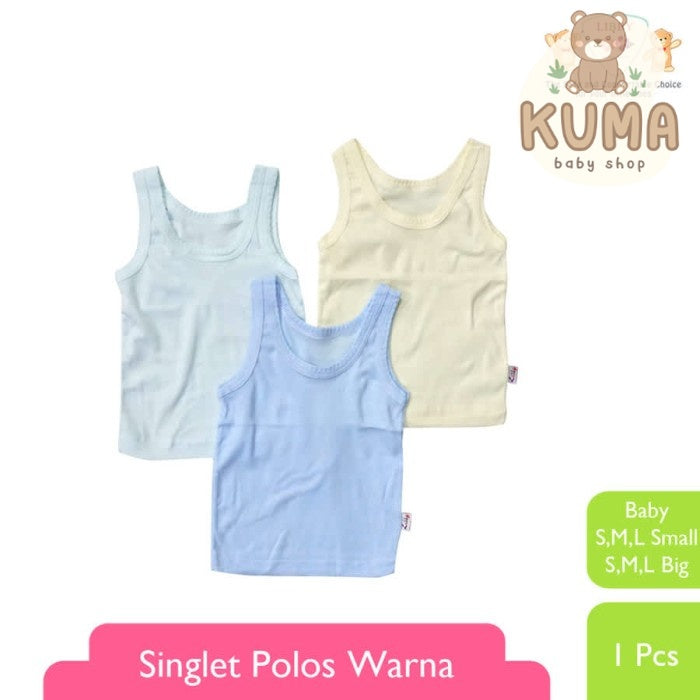 LIBBY Singlet Polos Warna Anak (1PCS) Pakaian Kaos Dalam Anak