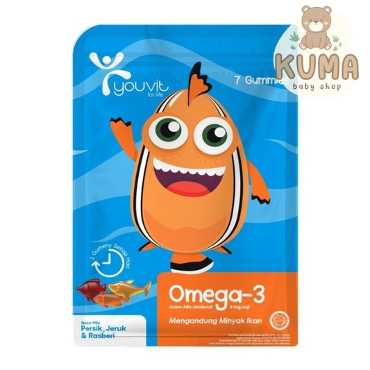 Youvit Omega-3 Anak 7 Hari untuk Otak & Mata Anak GRATIS Stiker