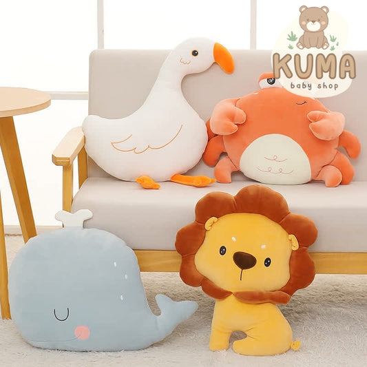 Boneka Animal Bantal Lion Whale Crab Goose Soft