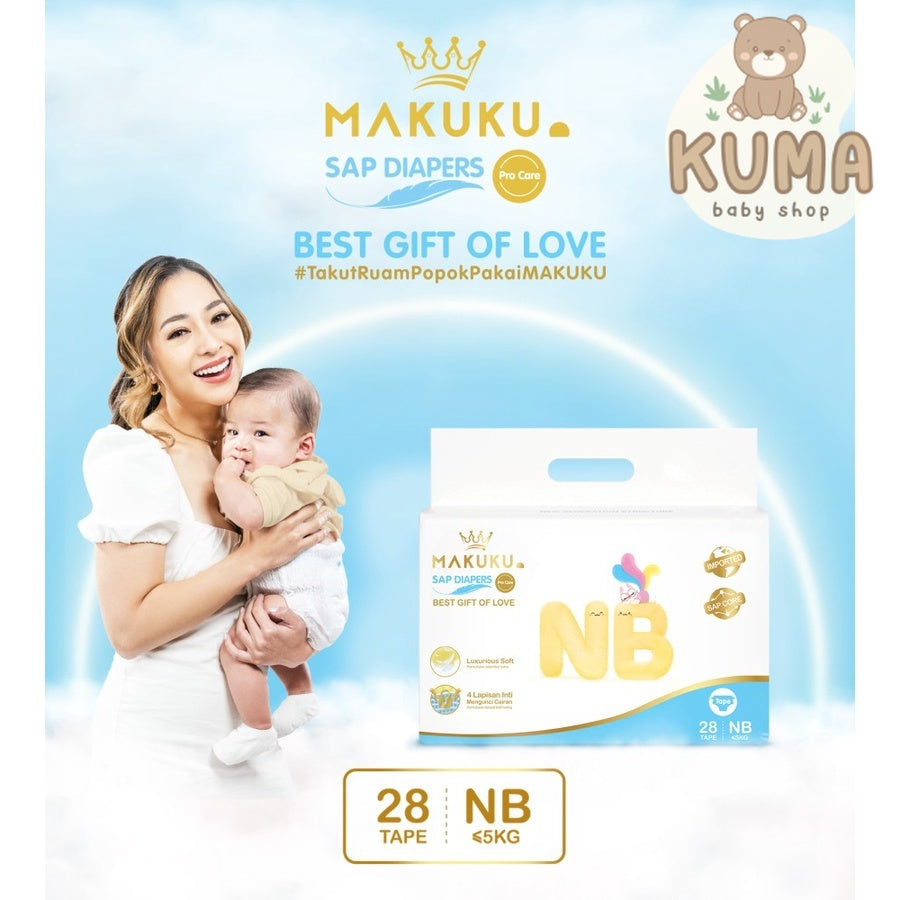 MAKUKU SAP Diapers Pro Care/Popok bayi NB Tape Nb28