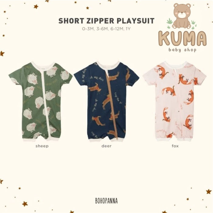 Boho panna bohopanna Short Zipper Playsuit Animal jumpsuit