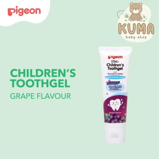 PIGEON Children's Toothgel Grape Flavour 45Gr Odol Fluoride Anak 2+