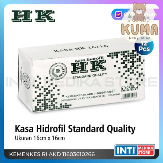 HK - Kasa Hidrofil Steril 16 x 16 | P3K | Pembalut Luka | Hidrophyl