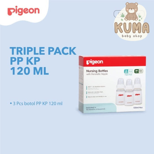 Pigeon Triple Pack PP KP 120Ml With S-Type Silicone Nipple dot isi 2pc
