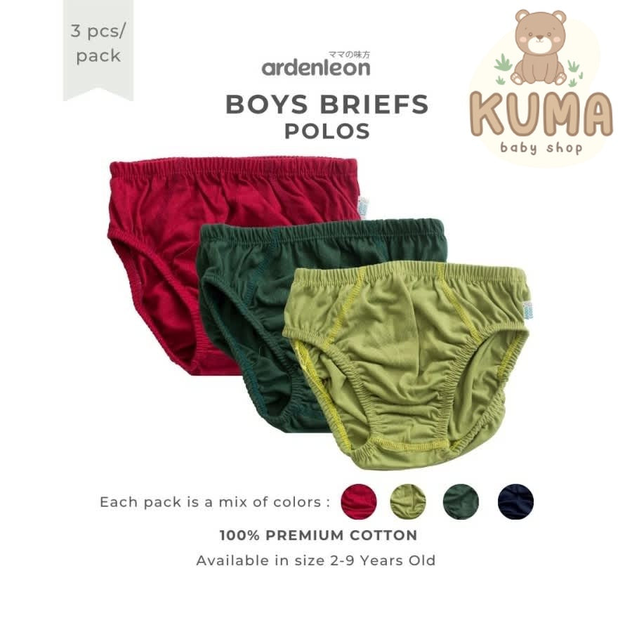 Arden Leon Boys Briefs 3pcs Celana Dalam