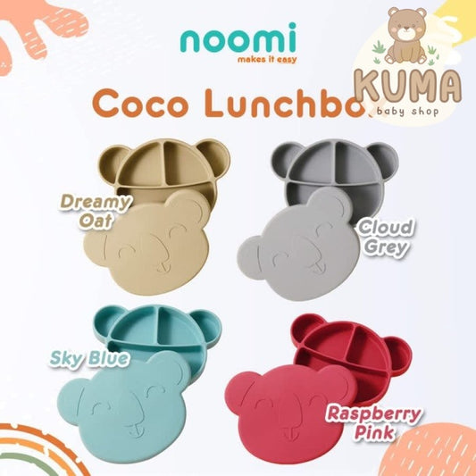 Noomi Coco Lunch Box Kids Tempat Makan Anak +Tutup Koala Silikon Sekat