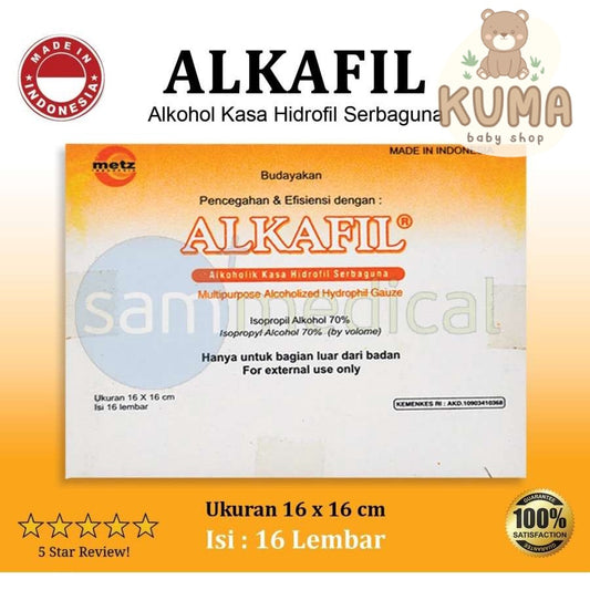 Alkafil Kasa Hydrophil 16Sachet Alkafil Alkoholik Kasa Hidrofil isi 16 pcs