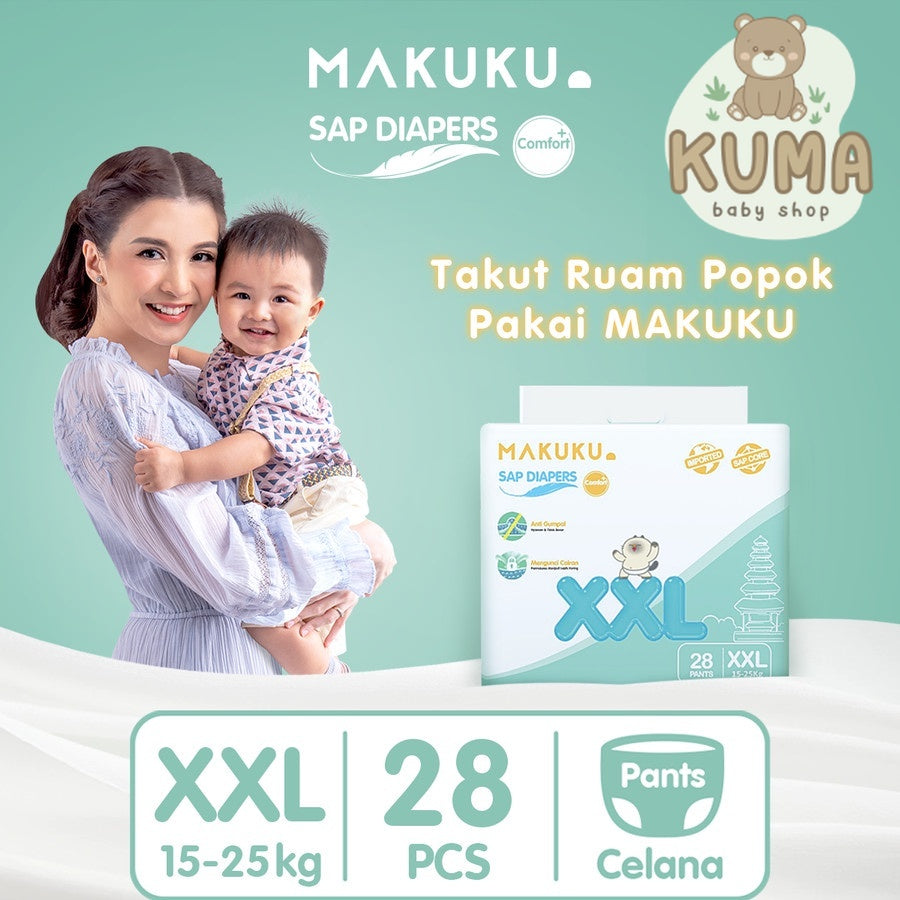 MAKUKU Air Diapers Comfort Pants XXL 28 Popok Celana SAP Anti Gumpal