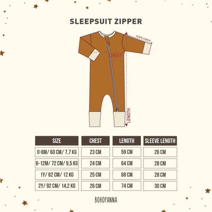 BOHOPANNA - SLEEPSUIT ZIPPER - ONESIE