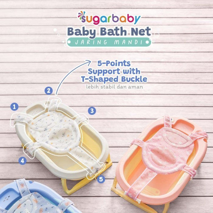 SUGAR BABY Baby Bath Net / Jaring Mandi Bayi Bantal Mandi Bayi dan Jaring Alas Duduk Bak Mandi Bayi