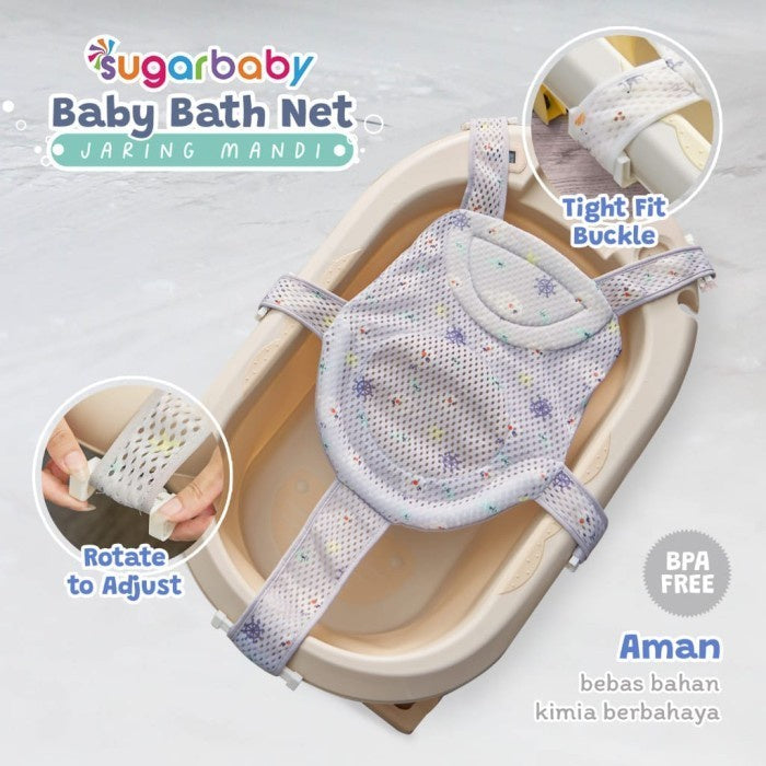 SUGAR BABY Baby Bath Net / Jaring Mandi Bayi Bantal Mandi Bayi dan Jaring Alas Duduk Bak Mandi Bayi