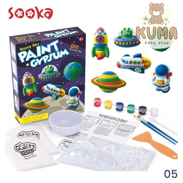 Sooka Mainan DIY Prakarya Stone Painting Mewarnai 3D Paint Gypsum 1015
