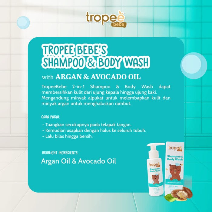 Tropee Bebe - Shampoo & Body Wash (Shampo & Sabun Mandi Anak) 100ml
