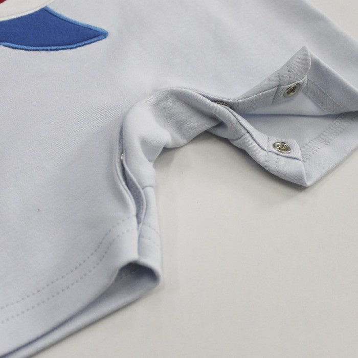 Jumper Bayi | Romper Pendek Baby Shark Embrodery