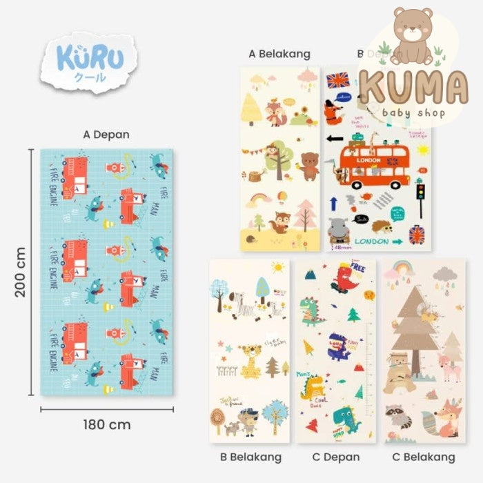 KURU PM2 XPE Playmat Bayi | Karpet Matras Bermain Anak Lipat 180 x 200