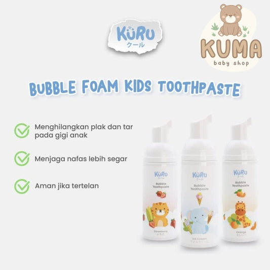 Kuru Bubble Foam Kids Toothpaste | Pasta Gigi Odol Busa Anak