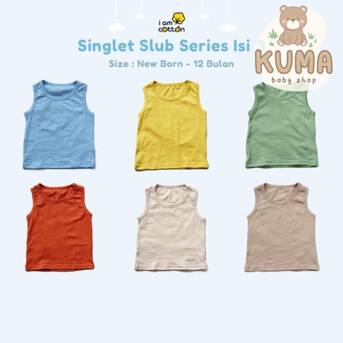 Kaos Singlet Bayi / Kaos Dalam Anak / I am Cotton Singlet Slub Isi 3