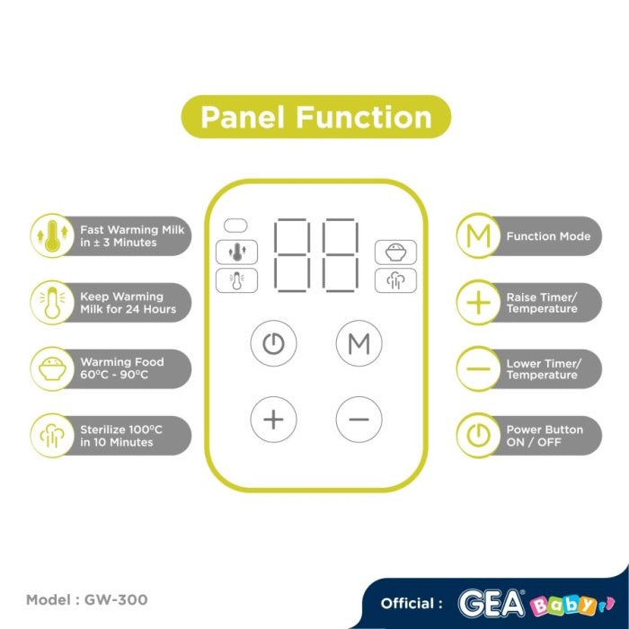 GEA BABY GW-300 smart multifunction bottle warmer & sterilizer