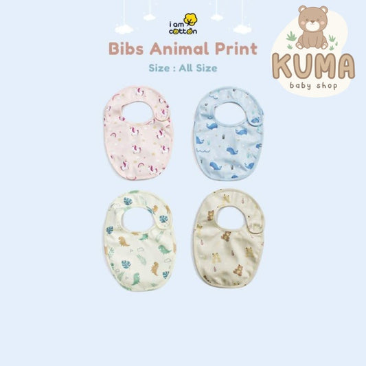 Bibs Bayi / Slaber Bayi / I am Cotton Bibs Animal Print