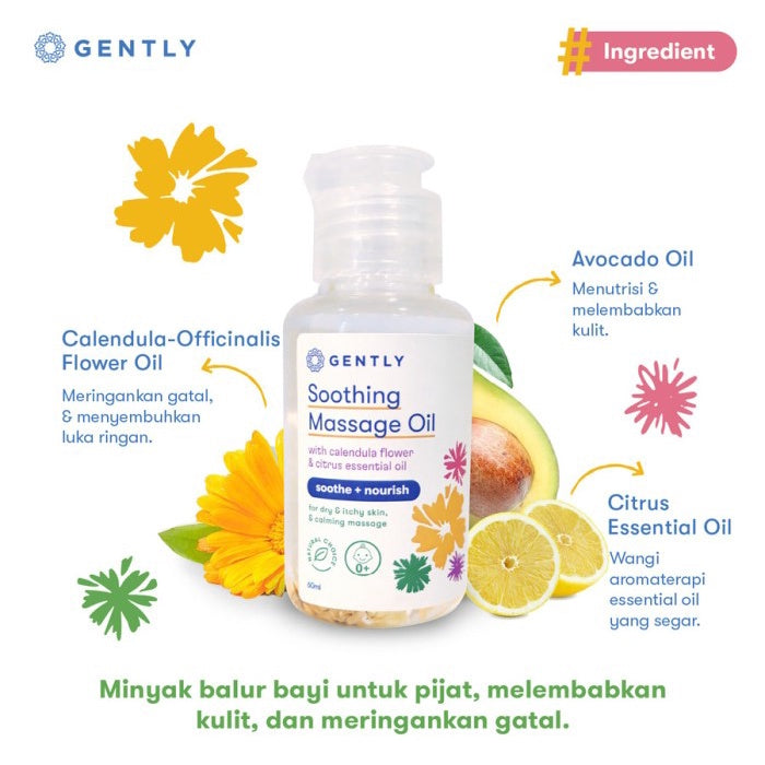 Gently Soothing Massage Oil | Calendula Baby Oil untuk Bayi & Anak