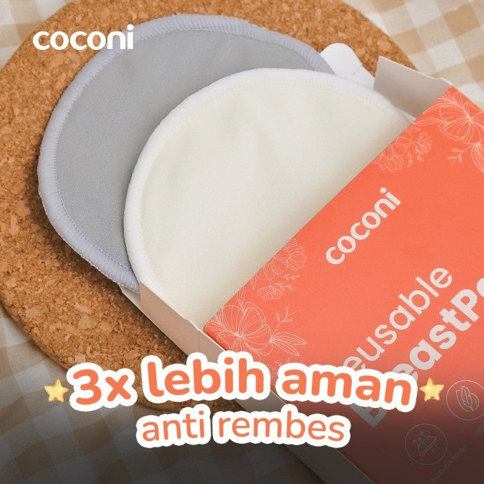 COCONI Reusable Breastpads 4 Pcs | Penyerap ASI Cuci Ulang isi 4 Pcs