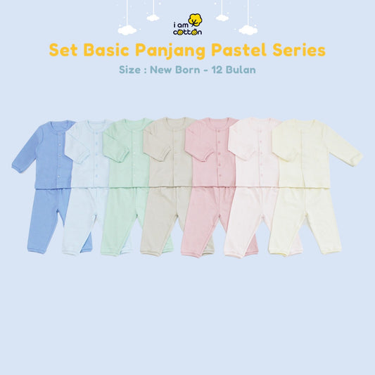 Setelan Panjang Baju Bayi / I Am Cotton Long Basic Set Pastel Series