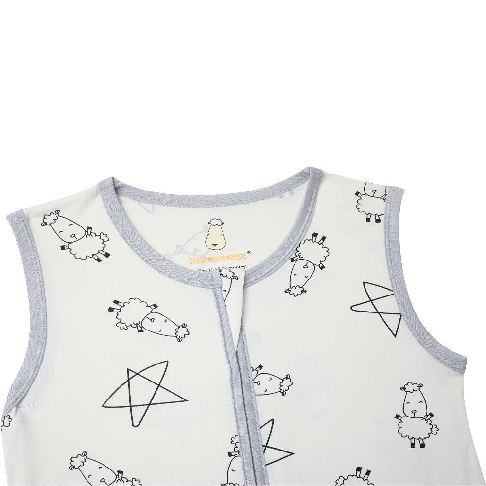 Baabaasheepz Wearable Blanket Zip Cute Big Star & Sheepz / Selimut Bedong Instan WHITE