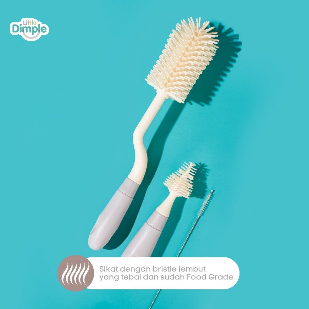 Little Dimple 3in1 Premium Silicone Bottle Brush Sikat Botol Silikon