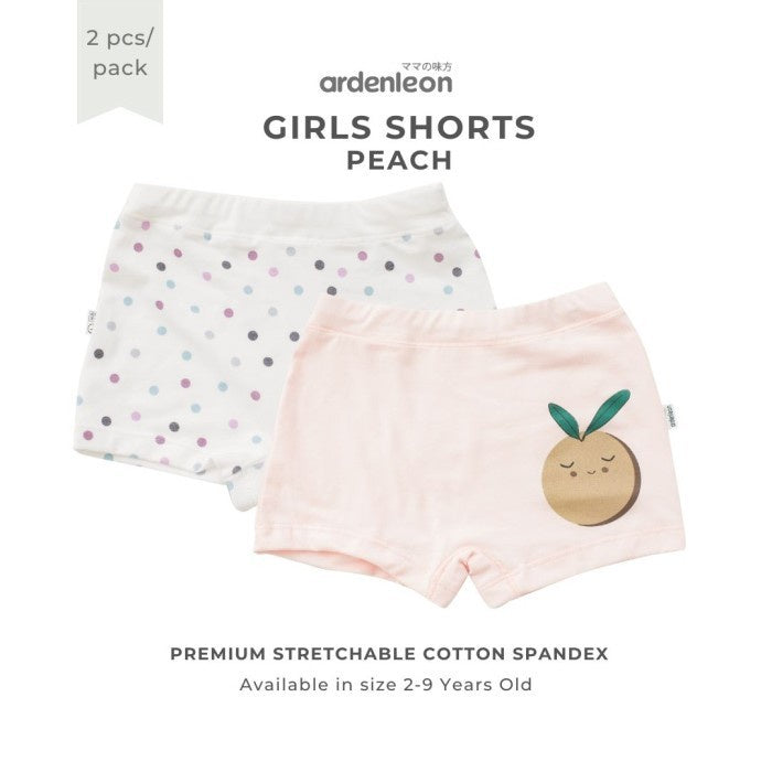 ARDENLEON Girls Shorts (2 pcs) Peach Dot Celana Dalam Anak