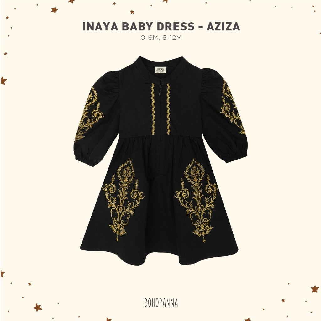 BOHOPANNA - RAYA COLLECTION 2025 - INAYA BABY DRESS - Dress Bayi Perempuan - Baju Muslim - Baju Raya - Gamis